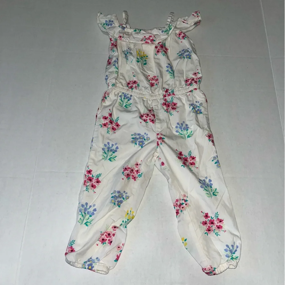 Gymboree White‎ Floral Jumpsuit 2T